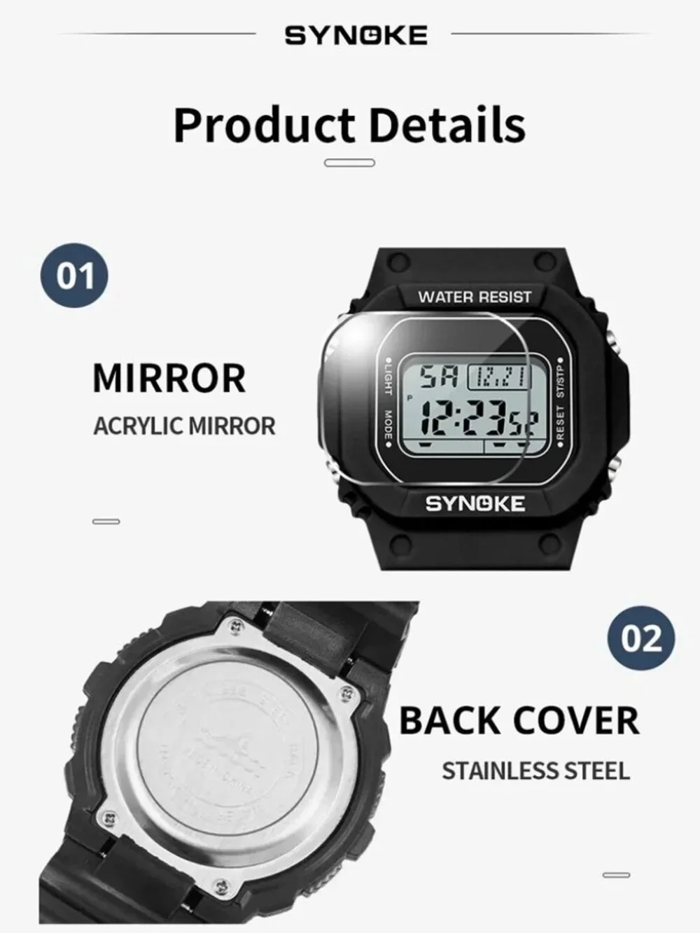 Women Outdoor Sport Watch Digital Watch Waterproof Watch LED Wristwatch XmasGift